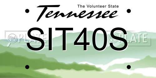 SIT40S Tennessee License Plate
