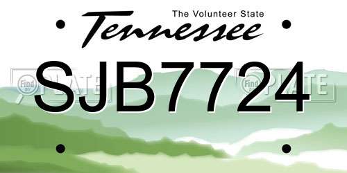 SJB7724 Tennessee License Plate