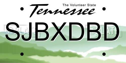 SJBXDBD Tennessee License Plate