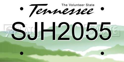 SJH2055 Tennessee License Plate