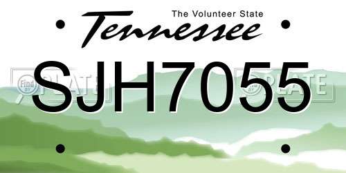 SJH7055 Tennessee License Plate