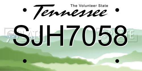 SJH7058 Tennessee License Plate