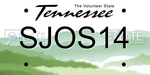 SJOS14 Tennessee License Plate