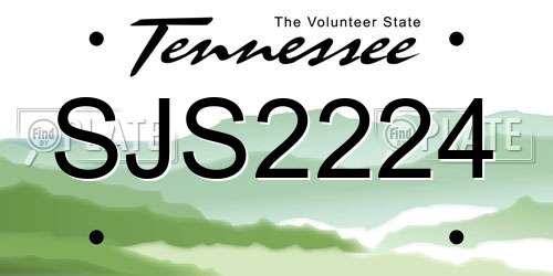 SJS2224 Tennessee License Plate