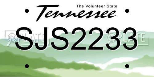 SJS2233 Tennessee License Plate