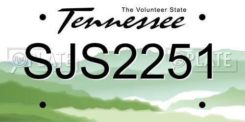 SJS2251 Tennessee License Plate