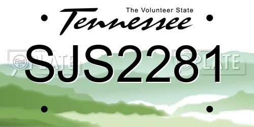 SJS2281 Tennessee License Plate