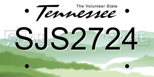 SJS2724 Tennessee License Plate