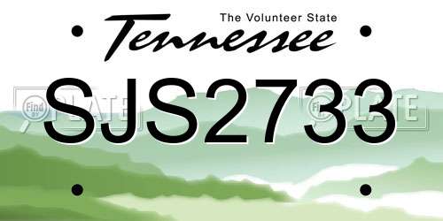 SJS2733 Tennessee License Plate