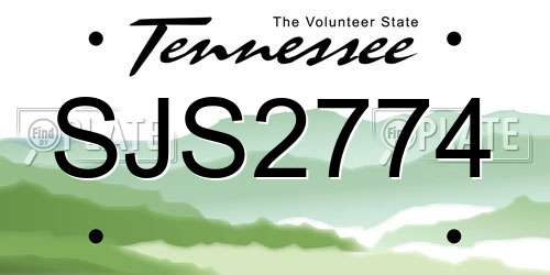 SJS2774 Tennessee License Plate