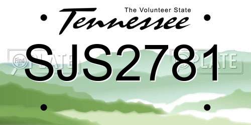 SJS2781 Tennessee License Plate