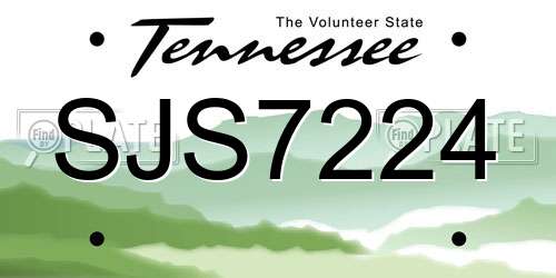 SJS7224 Tennessee License Plate