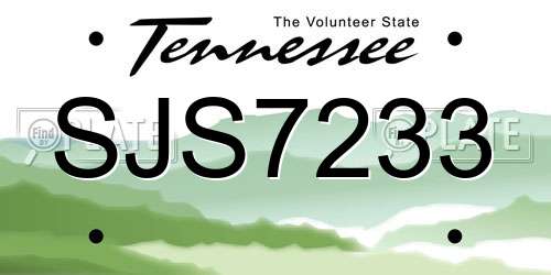 SJS7233 Tennessee License Plate