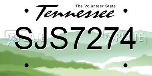 SJS7274 Tennessee License Plate