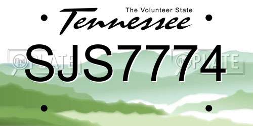 SJS7774 Tennessee License Plate