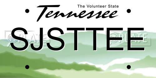 SJSTTEE Tennessee License Plate