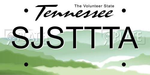 SJSTTTA Tennessee License Plate