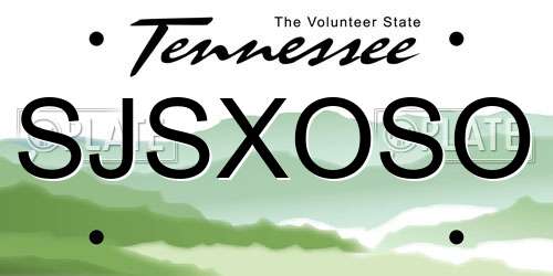 SJSXOSO Tennessee License Plate