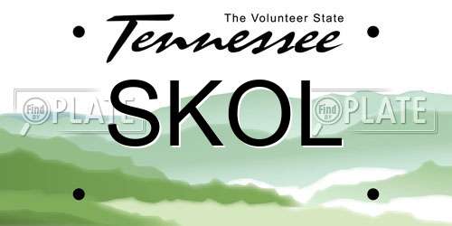 SKOL Tennessee License Plate