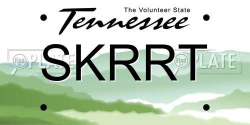 SKRRT Tennessee License Plate