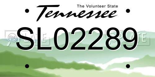 SL02289 Tennessee License Plate