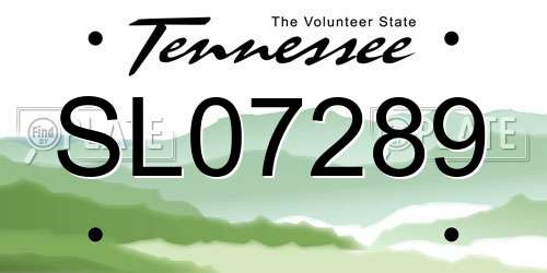 SL07289 Tennessee License Plate