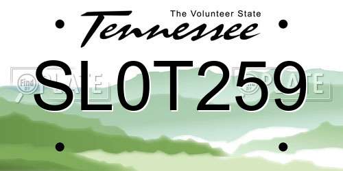 SL0T259 Tennessee License Plate
