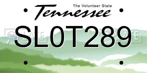 SL0T289 Tennessee License Plate