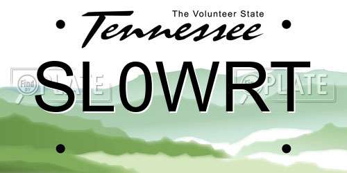 SL0WRT Tennessee License Plate