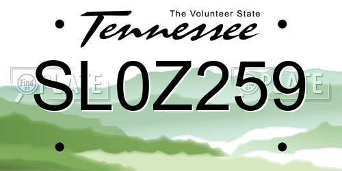 SL0Z259 Tennessee License Plate