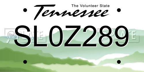 SL0Z289 Tennessee License Plate