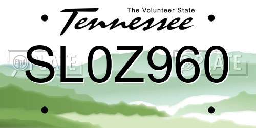 SL0Z960 Tennessee License Plate