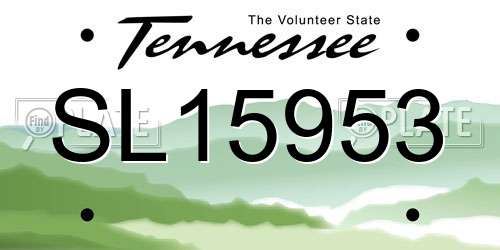 SL15953 Tennessee License Plate