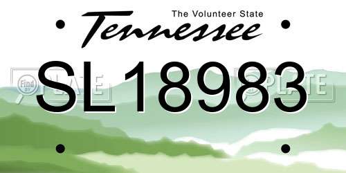 SL18983 Tennessee License Plate
