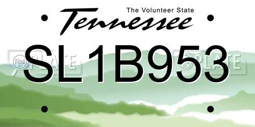 SL1B953 Tennessee License Plate