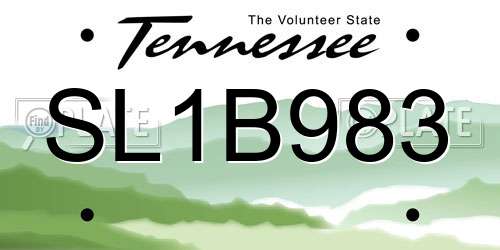 SL1B983 Tennessee License Plate