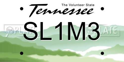 SL1M3 Tennessee License Plate