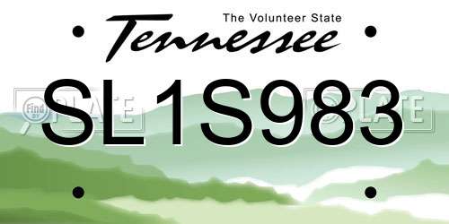 SL1S983 Tennessee License Plate