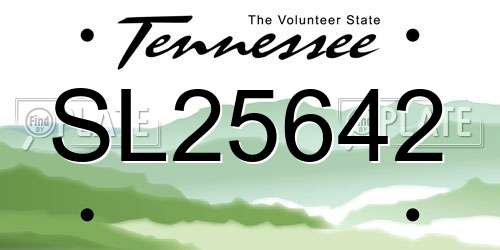 SL25642 Tennessee License Plate