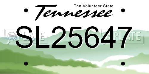 SL25647 Tennessee License Plate