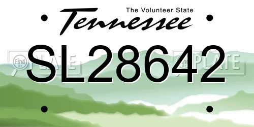 SL28642 Tennessee License Plate