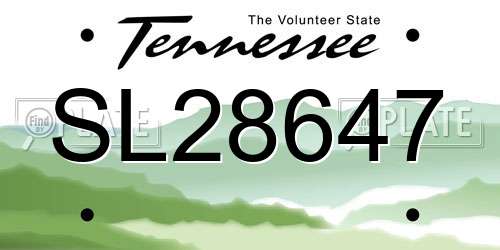 SL28647 Tennessee License Plate