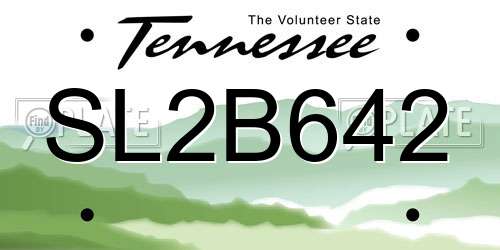 SL2B642 Tennessee License Plate