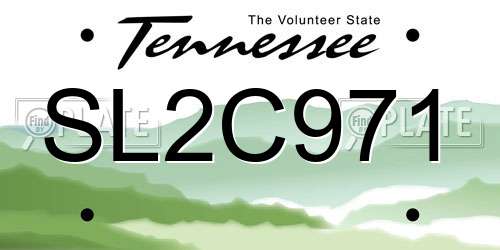 SL2C971 Tennessee License Plate