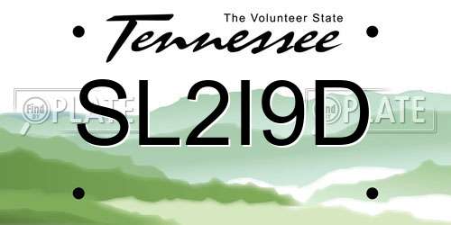 SL2I9D Tennessee License Plate