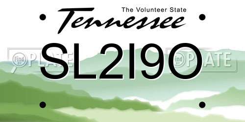 SL2I9O Tennessee License Plate