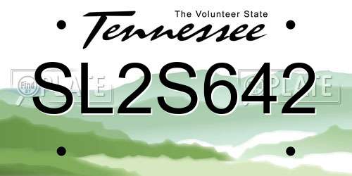 SL2S642 Tennessee License Plate