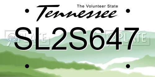 SL2S647 Tennessee License Plate