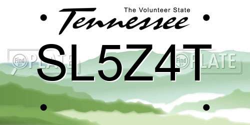 SL5Z4T Tennessee License Plate