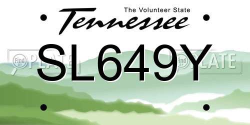 SL649Y Tennessee License Plate